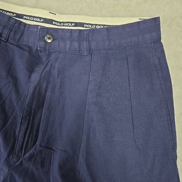 Vintage Polo Ralph Lauren Shorts Golf Pleated Seersucker 33 medium - Picture 3 of 12